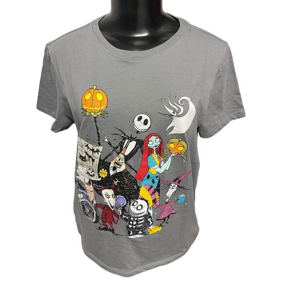 Large Disney The Nightmare Before Christmas Youth Tshirt Gray Tim Burton - Picture 3 of 11